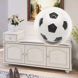 Handpainted Soccer/Foot-Ball Cabinet/Drawer Knobs/Pulls - Set of 2